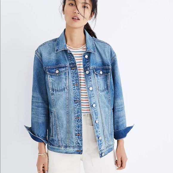 Madewell The Oversized Jean Jacket in Capstone Wash size XS